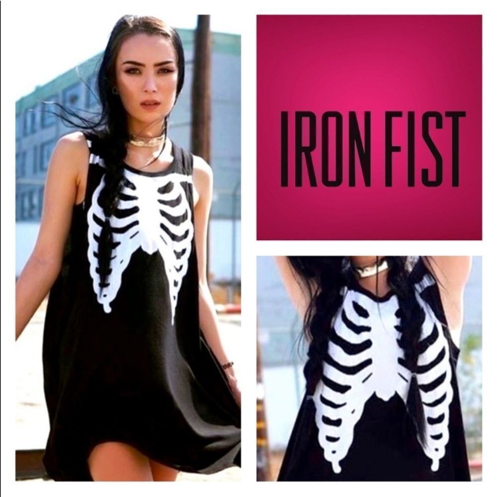 𝅺Iron Fist Bone In Trapeze Mini Dress